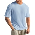 thumbnail image 1 of KKBOTIVE T-Shirts for Men Sports Solid Color Tees Short Sleeved Sweatshirt Quick Drying Tops Men's Fashion Summer Clothes, Blue Size: XXXXL, 1 of 7