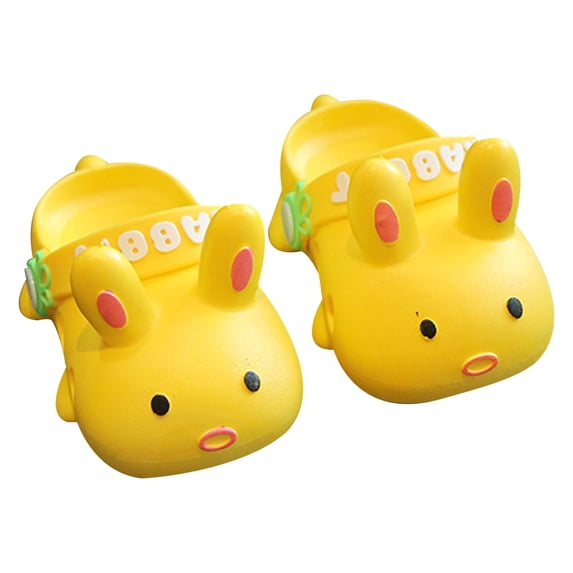 KKBOTIVE Toddler Girls Clogs Cute Bunny Design Garden Shower Beach Pool Swim on Sandals Slides Child Kids Cute Water Shoes, Yellow Size: 5-5.5 Years