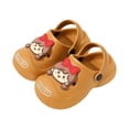 thumbnail image 1 of KKBOTIVE Toddler Girls Cute Graphic Sandals, Casual Lightweight Cozy Beach Clogs Summer Slippers for Kids Everyday Wear, Khaki Size: 6-7 Years, 1 of 3