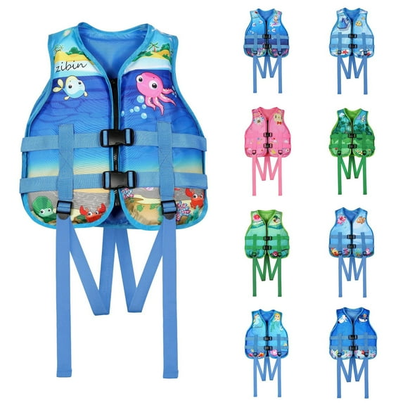 KKBOTIVE Toddler Life Jacket Cute Graphic Printed Swim Vest for Kids Boys Girls 2-8 Years Buoyancy Life Vests, Yellow One Size