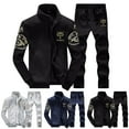 thumbnail image 1 of KKBOTIVE Tracksuit Set for Men Winter Clothes Athletic Sports Casual Full Zip Warm Jogging Sweatsuit Gym Sweat Suits, Black, Size L, 1 of 4