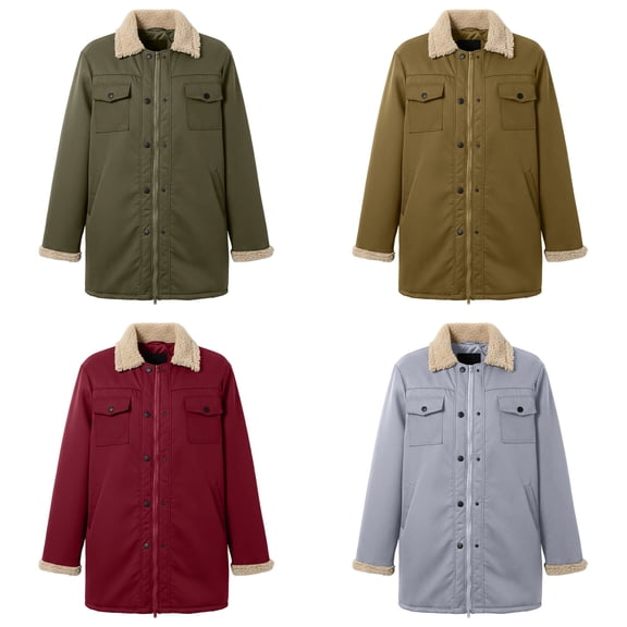 KKBOTIVE Trench Coat Men Western Cowboy Fashion Retro Jacket Faux Winter Long Jackets Collar Zip Up Fall Winter Outerwear Army Green Size: S