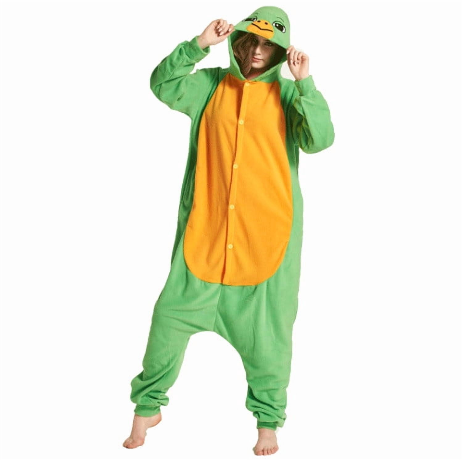KKBOTIVE Unisex Adult Onesies Cute Animal Romper Sea Turtle Bodysuit Pajamas Fashion Jumpsuit Christmas Party Wear for Fall Winter Clothes Green Size: L