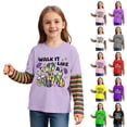 thumbnail image 1 of KKBOTIVE Unisex Kids Carnival Striped Long Sleeve Shirt Mardi Gras Crew Neck Tops Pullover for Boys Girls Festive Fashion Clothes, Black Size: 2-3 Years, 1 of 6