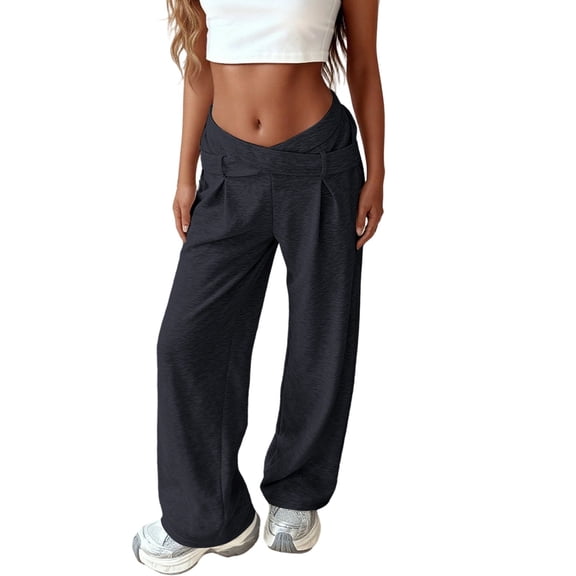 KKBOTIVE Women's Low Rise Baggy Sweatpants Straight Leg Cargo Pants Casual Trousers Fashion Women's Streetwear Grey, Size: L