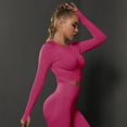 thumbnail image 1 of KKBOTIVE Womens Seamless Solid Color Workout Long Sleeve Top Casual Elastic with Ruching Yoga Pullover for Running Cozy Breathable Athletic Shirt, Hot PinkSize: L, 1 of 8
