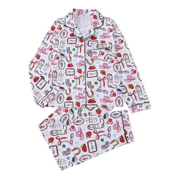 KKBOTIVE Womens Silk Satin Pajamas Set - Flannel Pajama Long Sleeve Top With Lapel And Long Pants Cozy Sleepwear Loungewear For Holiday Season And Year Round Comfort ( White-b Size: XL )