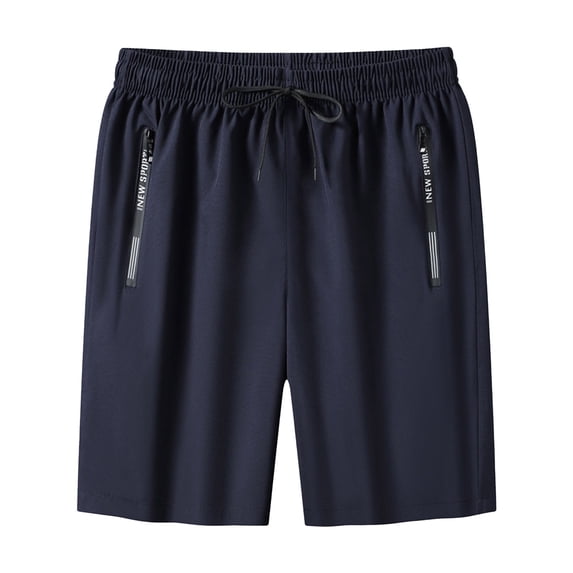 KKBOTIVE Workout Casual Crotchless Men Shorts Joggers Athletic Hiking Short Pants Running Gym Sports SweatShorts Dark Blue XL