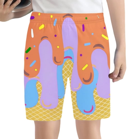 KKBOTIVE Youth Boys Shorts Casual Solid Color Sport Shorts Cozy with Pockets for Outdoor Running Beach Pool Shorts Child Fashion, Light Purple Size: 7-8 Years