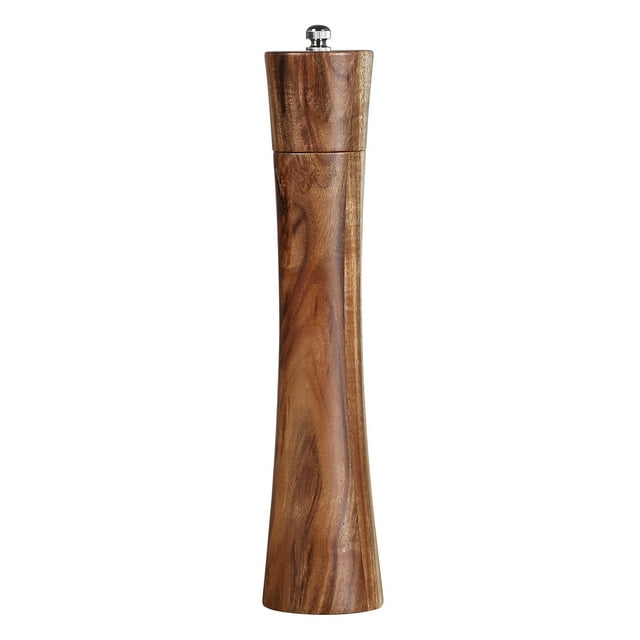 KKC 10 inch Adjustable Wooden Pepper Grinder, Manual Acacia Wood Salt