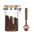 thumbnail image 1 of KKC HOME ACCENTS Glass Coffee Bean Storage Container with Airtight Lid,Glass Jar with Lid，Coffee Storage Canister with Spoon 40 Fluid-oz, 1 of 10
