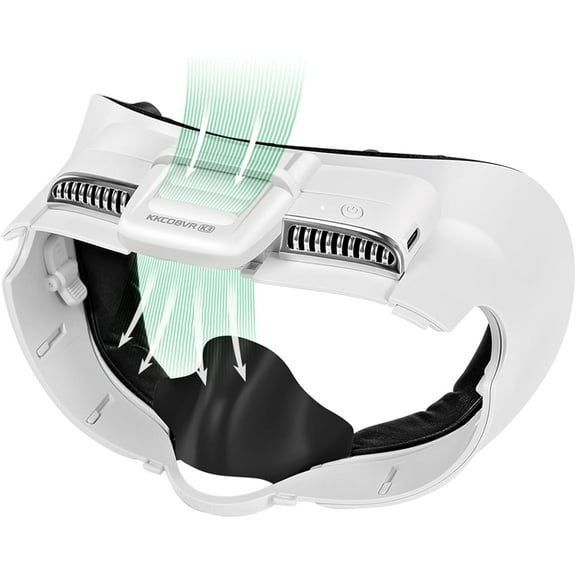 KKCOBVR K3 Facial Interface Fan with PU Leather Face Pad Only Compatible with Quest3 Accessories, Relieve Lens Fogging and Fits Use with Quest 3 Head Strap