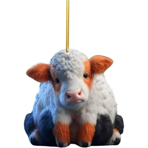 KKCXFJX Clearnece! Inflatable Yard DecorationsCute Cow Car Pendant Home Tree Decoration, Christmas Tree Ornament, Home Decor 1PC