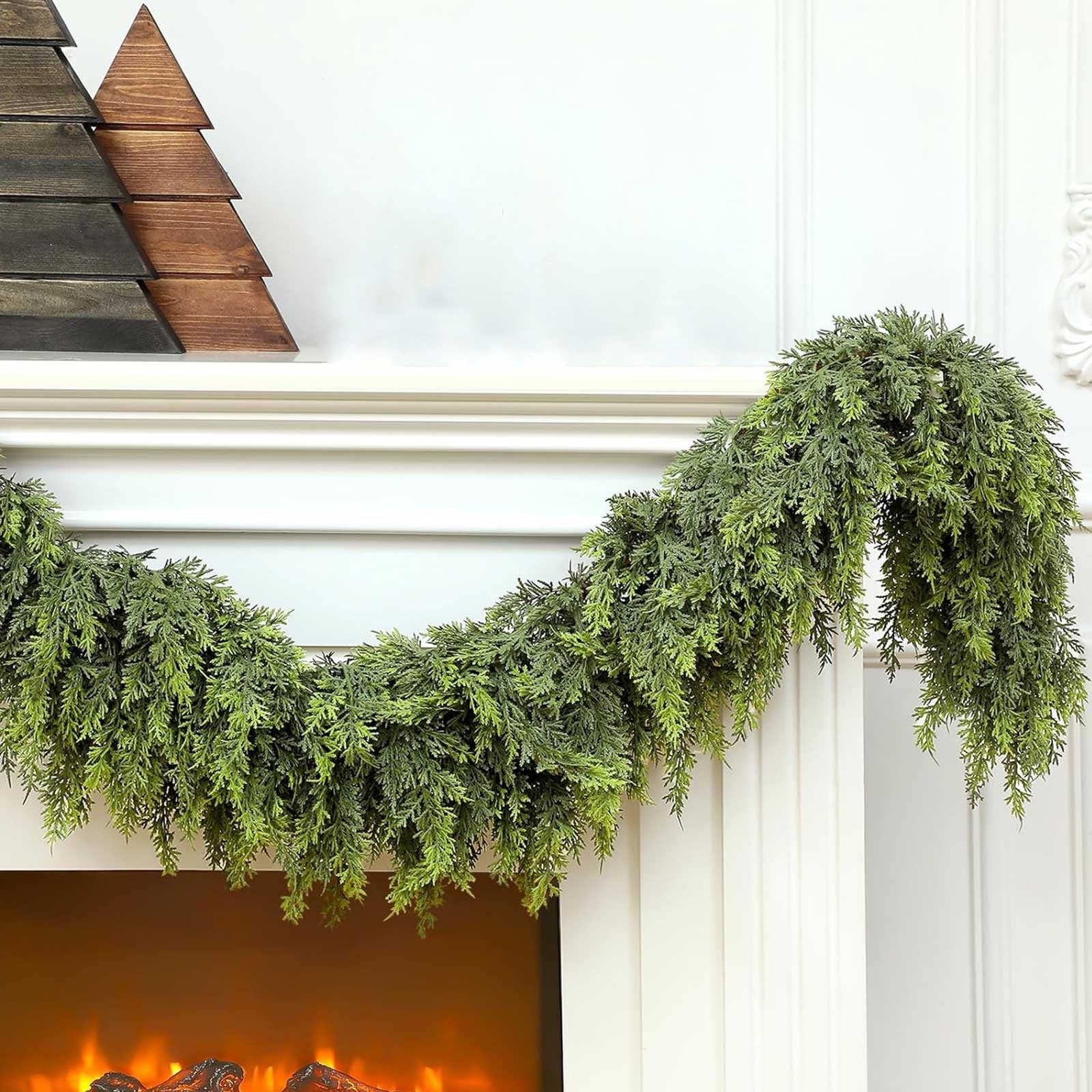 KKCXFJX Deals,1 Pcs 5.9ft Christmas Cedar Garland Artificial Green