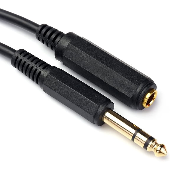 KKFEN-1/4 Inch Male to Female Stereo Extension Cable Gold Plated Quarter inch Headphone Extension Cable Cord- 20FT /6.6 Meters