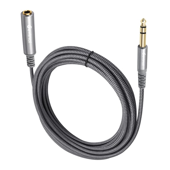 KKFEN-1/4 inch Headphone Extension Cable, 6.35mm TRS Male to Female Stereo Cord, Quarter Inch Guitar Cable Extender, 20ft (6 Meters)