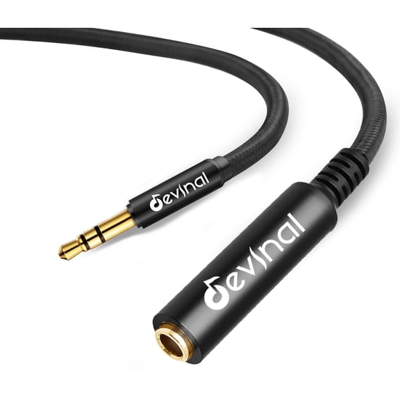 KKFEN-1/4" to 3.5mm MNity Jack Stereo Headphone Adapter - Quarter Inch to Mini-Jack TRS 0.3M/1ft - 2 Pack