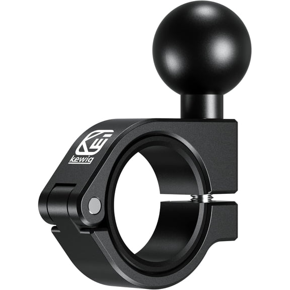 KKFEN-1'' Ball Mount, Aluminum Alloy Handlebar Clamp Base, Fit for Round Rails 0.875'' / 1'' / 1.125'' / 1.26'' in Diameter, Compatible with RAM Mounts B Size 1 Inch Ball Double Socket Arm