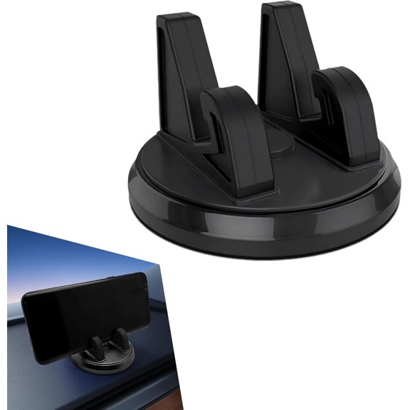 KKFEN-1 PC Car Dashboard Phone Mount, 360 Degree Rotating in Car Phone Mount, Anti-Slip Center Console Phone Fixing Device, Suitable for Various Dashboards (Black)