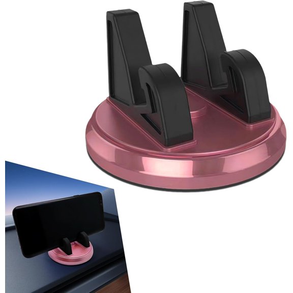 KKFEN-1 PC Car Dashboard Phone Mount, 360 Degree Rotating in Car Phone Mount, Anti-Slip Center Console Phone Fixing Device, Suitable for Various Dashboards (Pink)