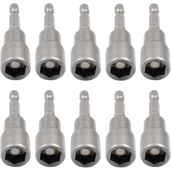 KKFEN-10 Pcs 7/16 Inch Hex Magnetic Power Hex Nut Driver Magnetic Extension Socket Drill Bit Set, Quick Change Socket Nut Impact Driver for Electric Drill