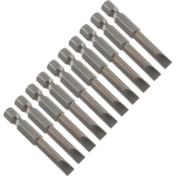 KKFEN-10 Pcs SL5 Magnetic Slotted Screwdriver Bits S2 Steel Flat Head Screwdriver Bits with 1/4 Inch Hex Shank, 2 Inch Length