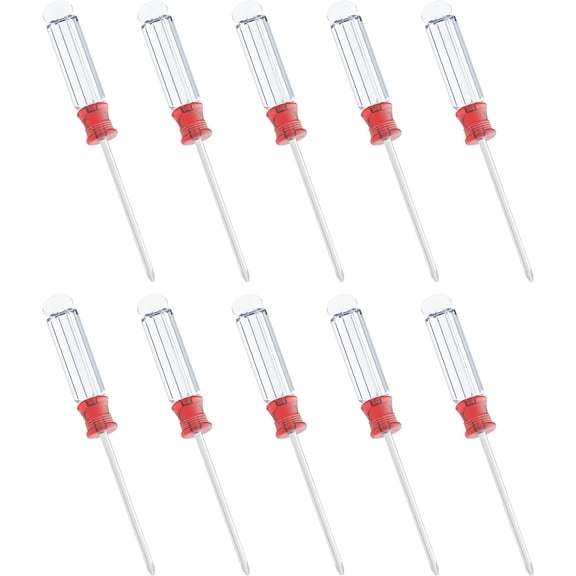 KKFEN-10PCS Mini Phillips Screwdriver, 3mm Cross Head with Clear Non-slip Handle for Small Appliances, 5"(127mm) Total Length, Magnetic