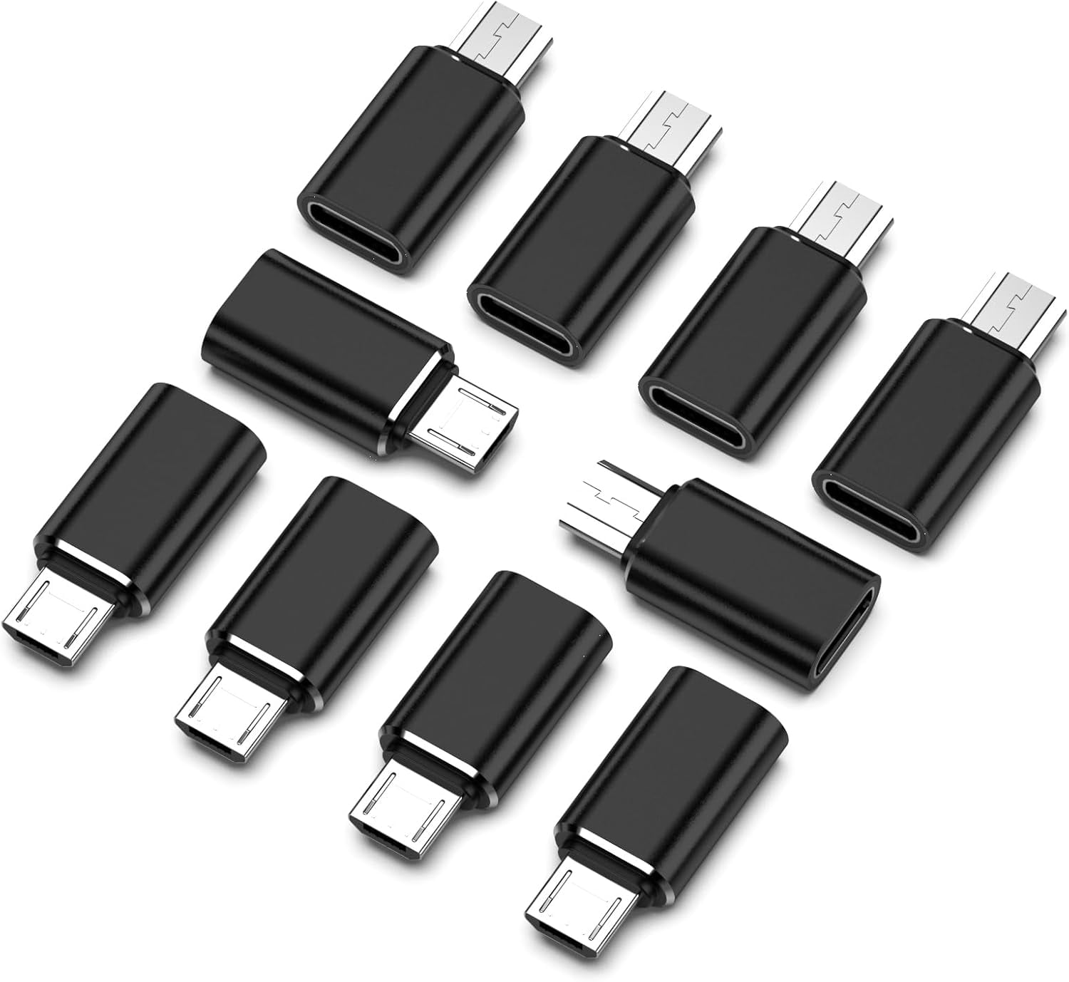 KKFEN-10Pack Micro USB to USB C OTG Adapter, Type C Female to Micro ...