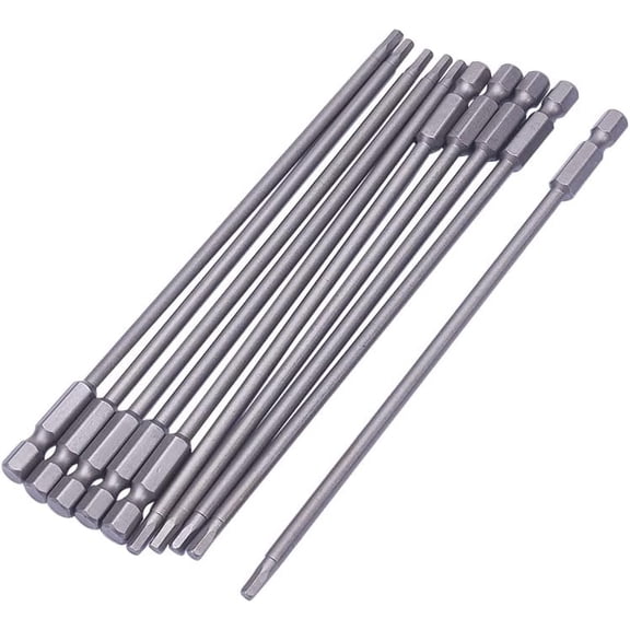 KKFEN-10Pcs Hex Head Allen Wrench Drill Bit, 1/4 Inch Hex Shank Metric S2 Steel Hex Bit, H3 Magnetic Tips, 150mm/6" Long Screwdriver Bit Perfect for Production Workshop