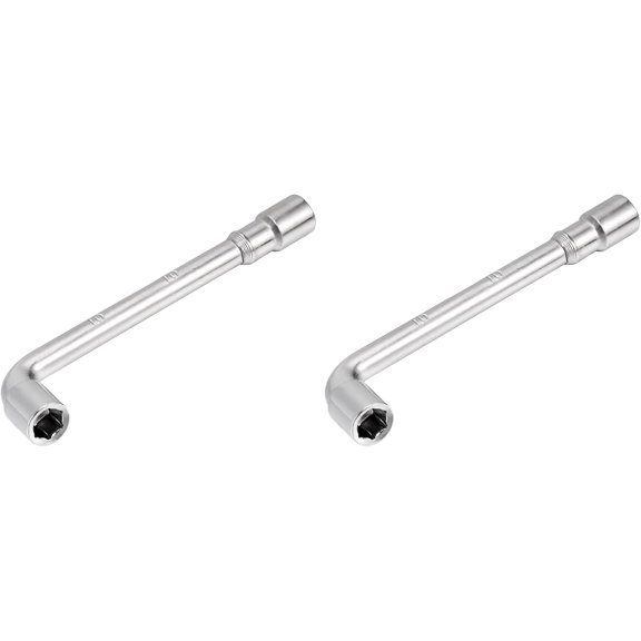 KKFEN-10mm Metric L Shaped Angled Open Hex 6 point Socket Wrench (Pack of 2)