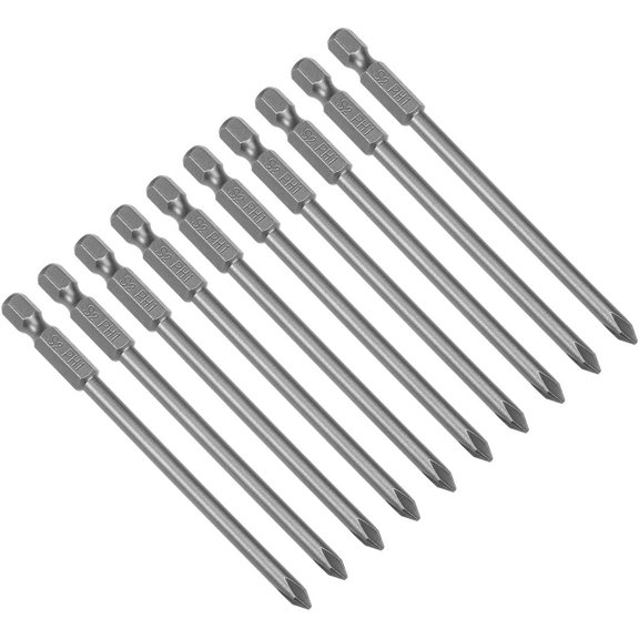 KKFEN-10pcs 100mm 1/4" Hex Shank 4.5mm PH1 Magnetic Phillips Head Screwdriver Bits S2 High Alloy Steel