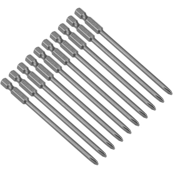 KKFEN-10pcs 100mm 1/4" Hex Shank 4mm PH1 Magnetic Phillips Head Screwdriver Bits S2 High Alloy Steel