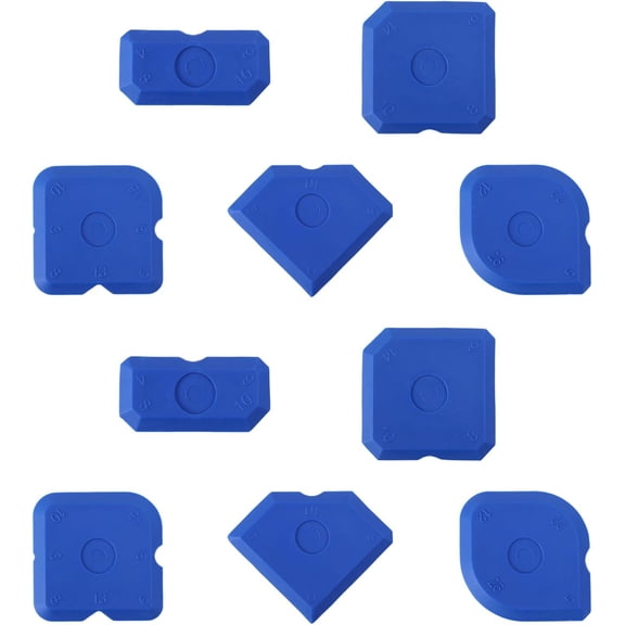 KKFEN-10pcs Silicone Cramer Spreader Caulking Tool Set Kit, Sealant Profiling Finishing Smoothing Mastic Tool Caulk Remover Reusable Grout Scraper Applicator for Kitchen Bathroom Floor Window & Sink