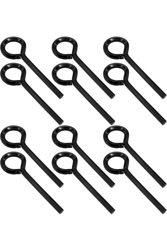 -12Pcs 1/8 Inch Hex Dogging Key Set with Full Loop, Heavy Duty Annular Allen Key for Key Ring, Metal Allen Wrench Keychain Key for Push Bar Door Panic Bar Exit Devices (Black)