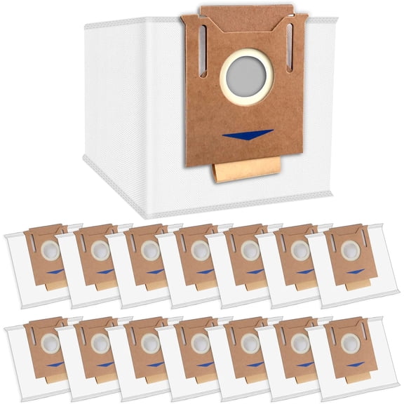 KKFEN-(15 Pieces) N10 Replacement Dust Bags for Ecovacs DEEBOT OZMO N10 N10 Plus T8 AIVI T8 Max, AIVI & T8 Series, T9 T9+ N8 Pro series DX93 DDX96, Vacuum Dust Collector Accessories Bag, Canister Bag