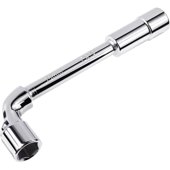 KKFEN-15mm Metric L Hex Socket WrenchElbow Double-Head Casing Angled Open Hex 6 point Socket WrenchL Shaped Angled Open Hexagon Socketed Wrenches for Automotive & Machinery Repair