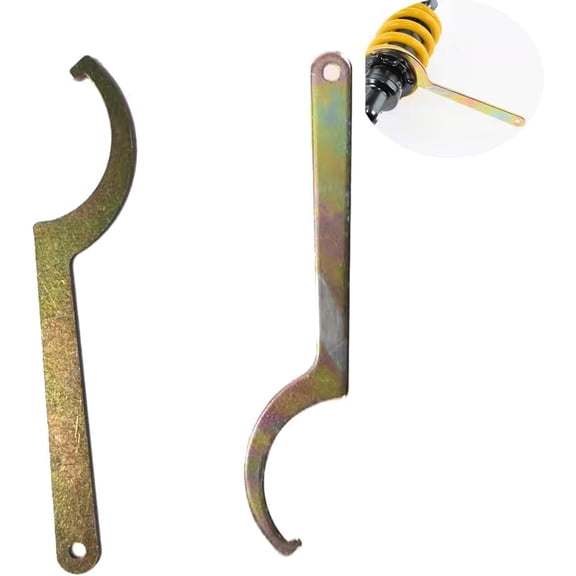 KKFEN-2 Pack Coilover Wrench Spanner Set C-Shape Hook Wrenches Tool for 42mm-62mm Nut Motorcycle Dirt Bike Coil Over Suspension System Shock Absorber Adjustment