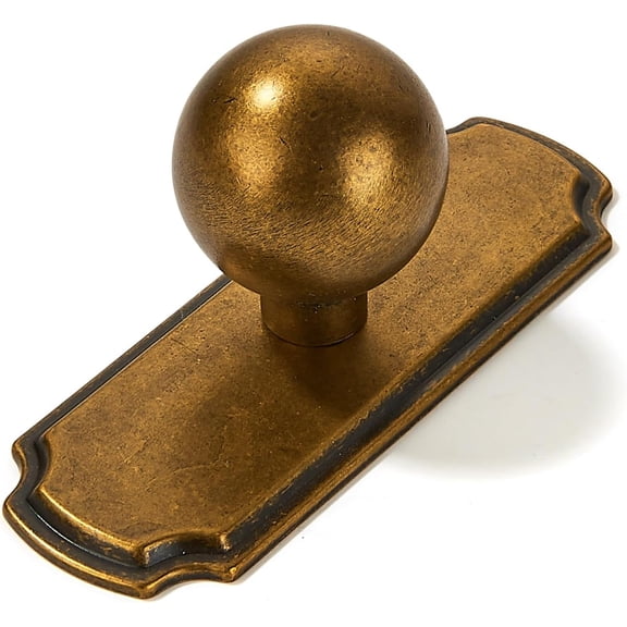 KKFEN-2-Pack Heavy Duty Solid Backplate for Cabinet Knobs Antique Brass Drawer Knobs with Backplate Suitable for Dresser and Kitchen Cabinet Hardware.