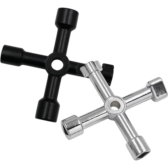 KKFEN-2 Pack Sillcock Key Set, 4 Way Water Key Tool, Multi-Functional Silcock Water Keys for Valves, Faucets, and Spigots