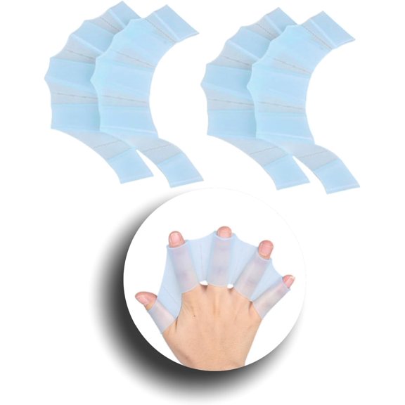 KKFEN-2 Pair Silicone Swimming Gloves Swim Flippers Gear Fins Hand Webbed Palm Finger Frog Type Webbed Aquatic Training Water Resistance Fitness