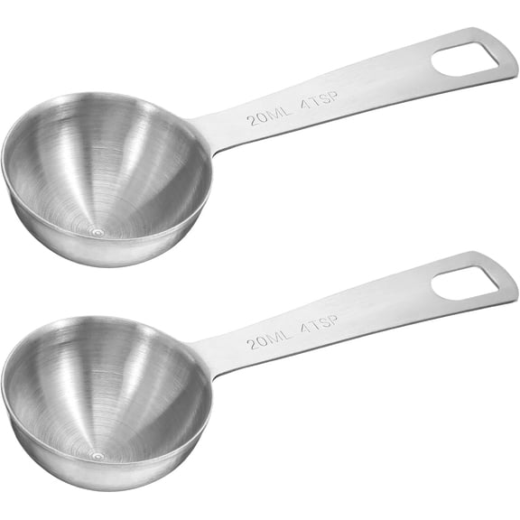 KKFEN-2 Pcs 4/3 Tbsp (4 tsp | 20 ml | 20 cc) Measuring Spoons Tablespoon Measuring Spoon Stainless Steel Measurings Spoon for Kitchen Cooking Spoons(Silver)
