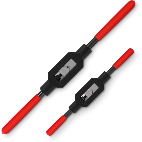 KKFEN-2 Pcs Adjustable Tap Wrench Handle Tool Ratcheting for Tap Reamer, Pre-Oiled for Protection (3/16"-1/2",1/16"-3/8")