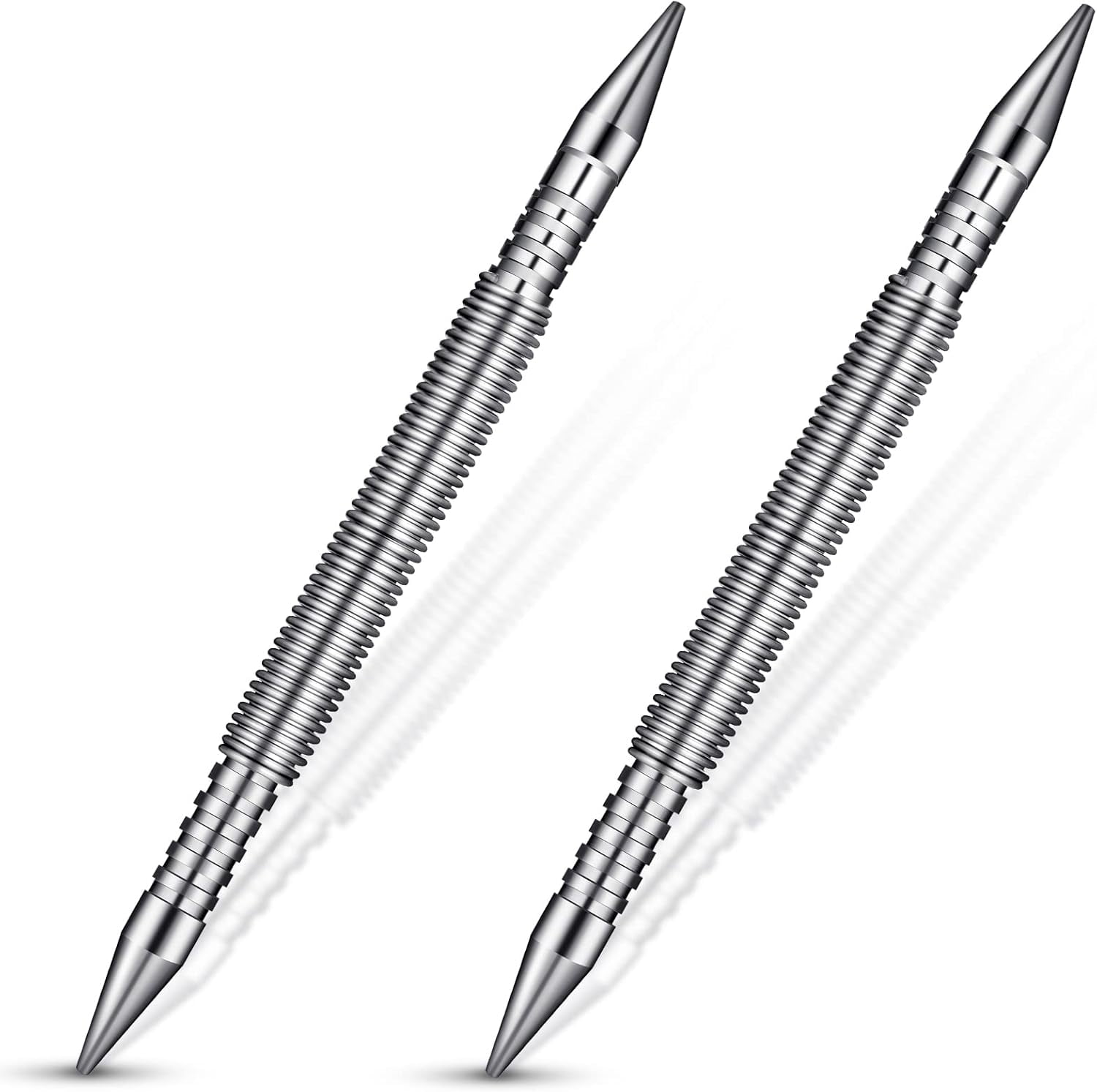 KKFEN-2 Pcs Spring Nail Set Tool 1/16 1/31 Inch Hammerless Trim Spring ...
