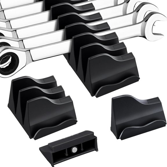 KKFEN-21-Tool Magnetic Wrench Organizer, Customizable Wrench Organizer Set for Tool Box with Metric & SAE Label, Wrench Holder for Tool Drawer Storage