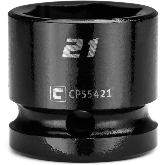 KKFEN-21 mm Stubby Impact Socket, 1/2 in. Drive, 6-Point, Metric (CP55421)