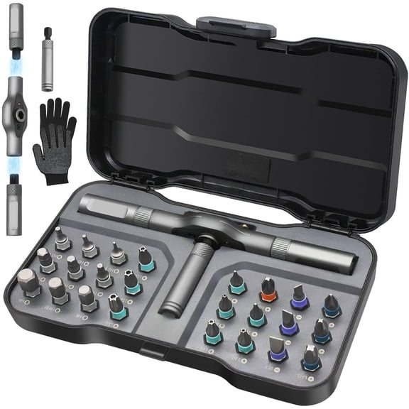 KKFEN-24 in 1 Magnetic Screwdriver Set, Screwdriver Set with Detachable Handle, Mini Repair Tool Kit, Multipurpose DIY Precision Ratcheting Tool Set for Professional Work and Maintenance