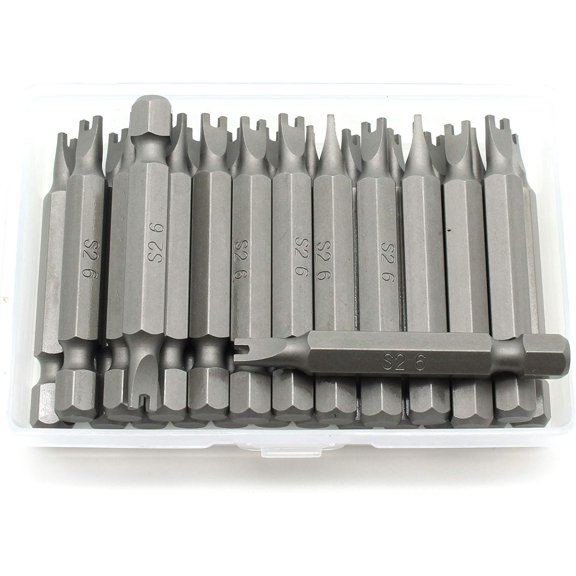 KKFEN-25 pc Spanner #6 2 Inch Screwdriver Insert Bits, Durable S2 Steel, with Heavy Duty Storage Container