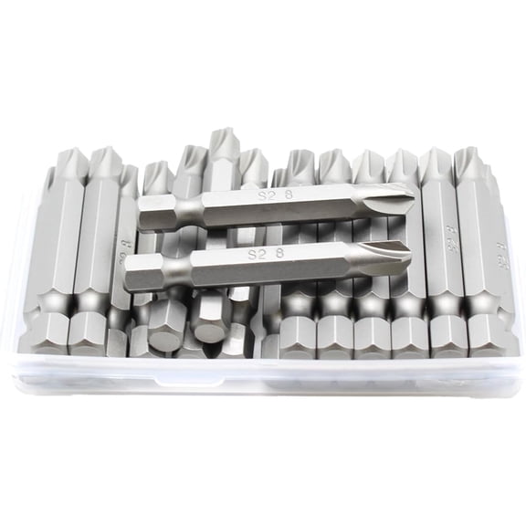 KKFEN-25 pc Torq-Set #8 2 Inch Impact Ready Screwdriver Insert Bits with 1/4 inch Hex Shank and Quick Release Slot