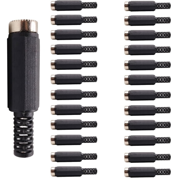 KKFEN-25Pcs DC 5.5x2.1mm Female Plug Power Supply Connector DIY Jack Connector Barrel Connector Adapter for Power Cable Repair or Replacement