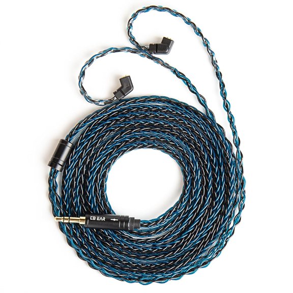 KKFEN-2M Long Recessed 2Pin IEM Cable, in Ear Monitor Replacement Earphone Cable, KBEAR ST12 Plus 8 Core 4N OFC Silver-plated Headphone Wire for KZ ZS10 PRO/ZSN PRO X/CCA CRA Earbuds (Blue-Black, QDC